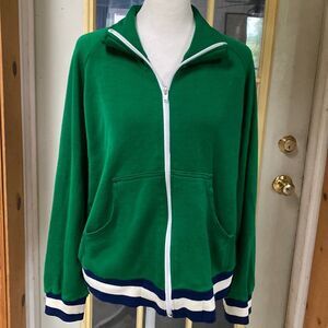 70’s Winning Ways Green Full Zip Track Tennis Jacket